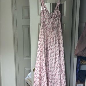 Chic Pink Floral Maxi Dress